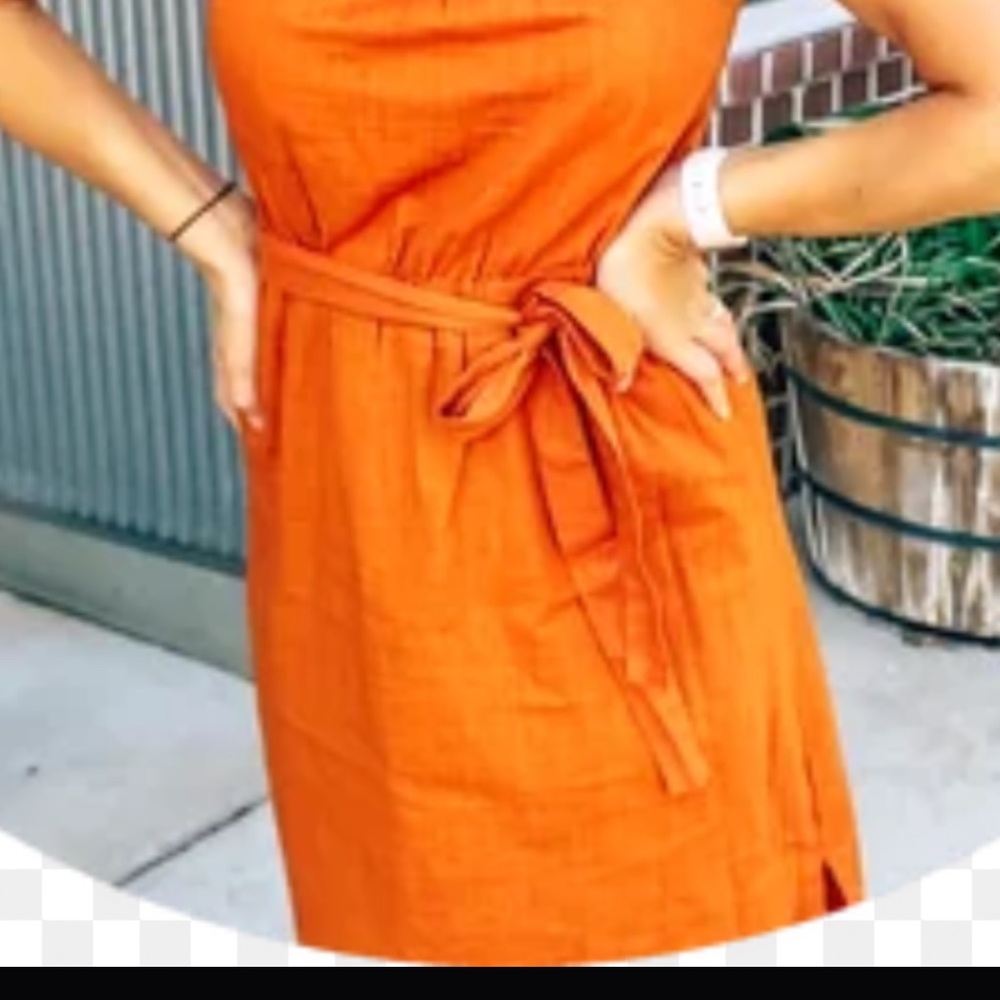 Universal Thread Orange Square Neck Midi Sundress - image 2